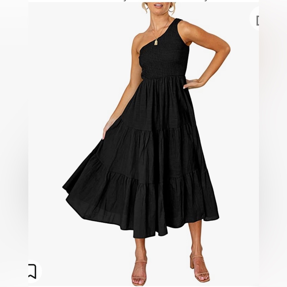 One shoulder tiered sundress